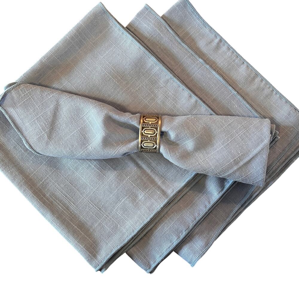 Cloth table napkins slate blue set 4 kitchen dining party